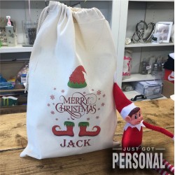 Personalised Santa Sack & Gift Bags - Christmas Elf Design - Jack